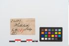 Etikett zu Bronzespitzpaukenfibel (NHMW-PRAE-024503)